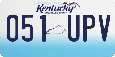 KY license plate 051UPV