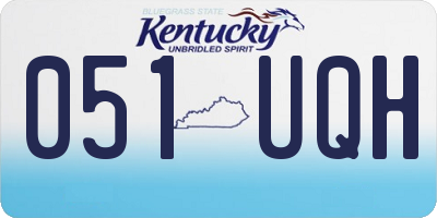KY license plate 051UQH