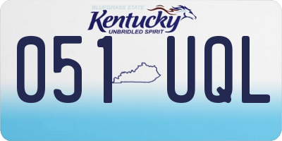KY license plate 051UQL