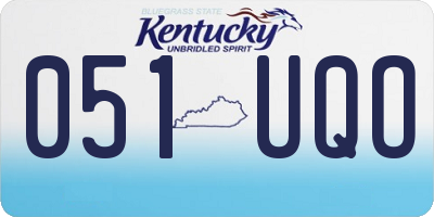 KY license plate 051UQO