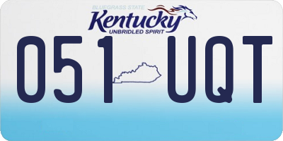 KY license plate 051UQT