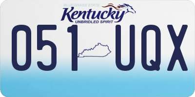 KY license plate 051UQX