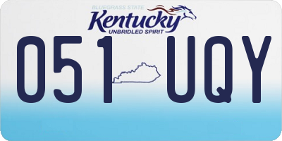 KY license plate 051UQY