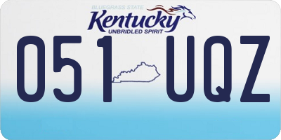 KY license plate 051UQZ