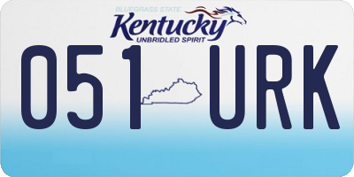 KY license plate 051URK