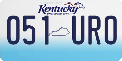 KY license plate 051URO