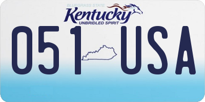 KY license plate 051USA