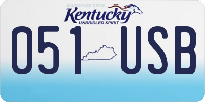 KY license plate 051USB