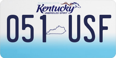 KY license plate 051USF