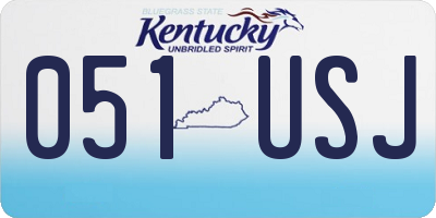 KY license plate 051USJ