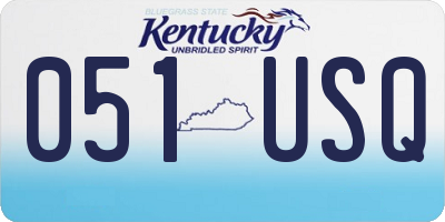 KY license plate 051USQ