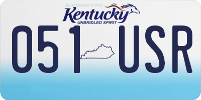 KY license plate 051USR