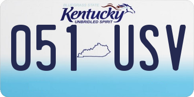KY license plate 051USV