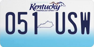 KY license plate 051USW