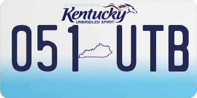 KY license plate 051UTB