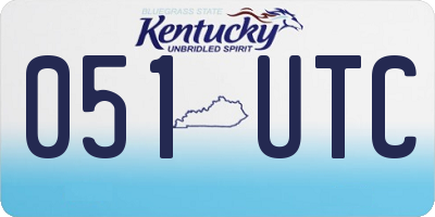 KY license plate 051UTC