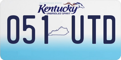 KY license plate 051UTD