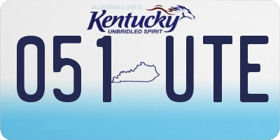KY license plate 051UTE
