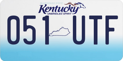 KY license plate 051UTF