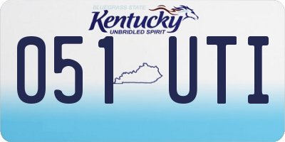 KY license plate 051UTI