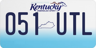 KY license plate 051UTL