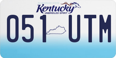 KY license plate 051UTM