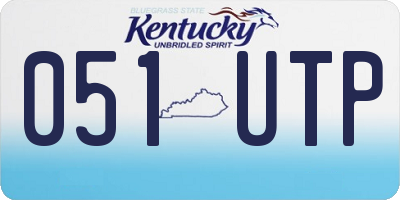 KY license plate 051UTP