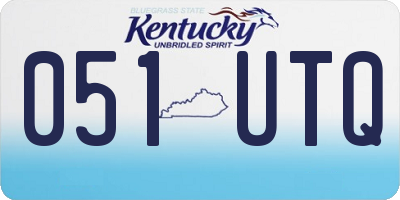KY license plate 051UTQ