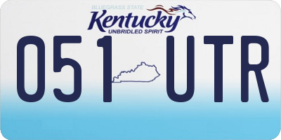 KY license plate 051UTR
