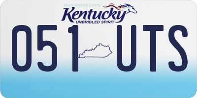 KY license plate 051UTS