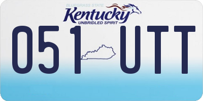 KY license plate 051UTT