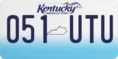 KY license plate 051UTU