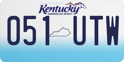 KY license plate 051UTW
