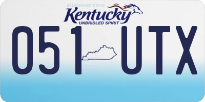 KY license plate 051UTX