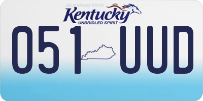 KY license plate 051UUD