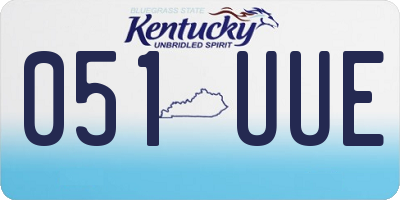 KY license plate 051UUE
