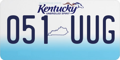 KY license plate 051UUG