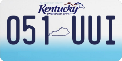 KY license plate 051UUI