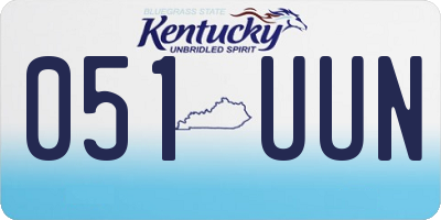 KY license plate 051UUN