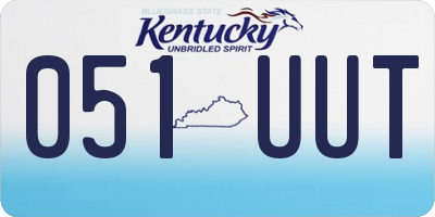 KY license plate 051UUT