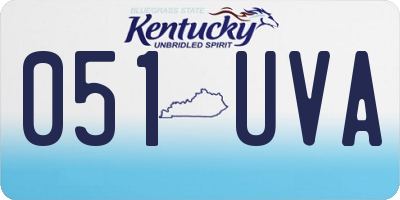 KY license plate 051UVA