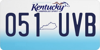 KY license plate 051UVB