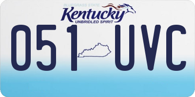KY license plate 051UVC