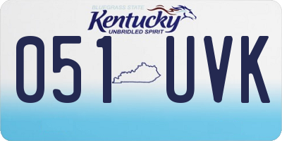 KY license plate 051UVK
