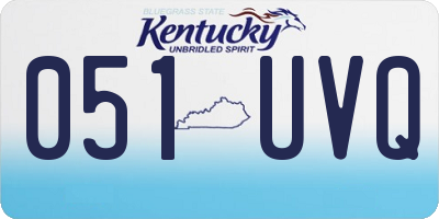 KY license plate 051UVQ