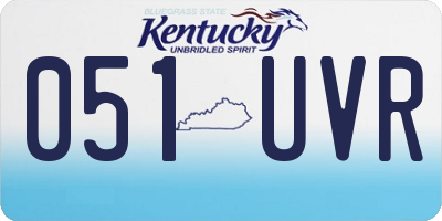 KY license plate 051UVR