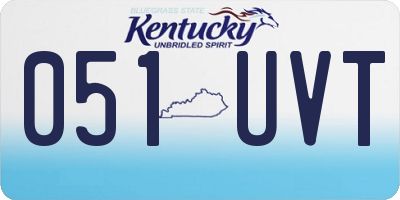 KY license plate 051UVT