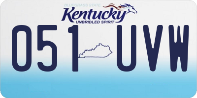KY license plate 051UVW