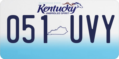 KY license plate 051UVY