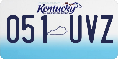 KY license plate 051UVZ